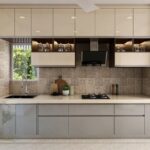 Low Maintenance Contemporary Style Compact Sized Kitchen Design | Livspace