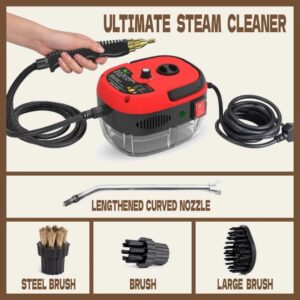 2500W Handheld Steam Cleaner with 3 Brush Heads for Home, Kitchen ...