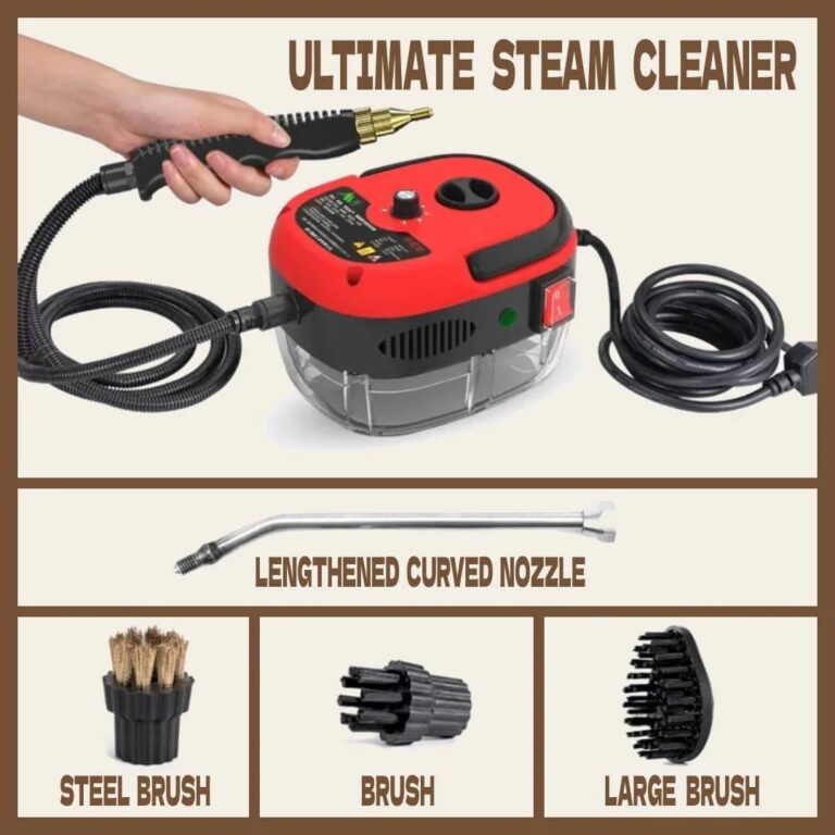 2500W Handheld Steam Cleaner with 3 Brush Heads for Home, Kitchen ...